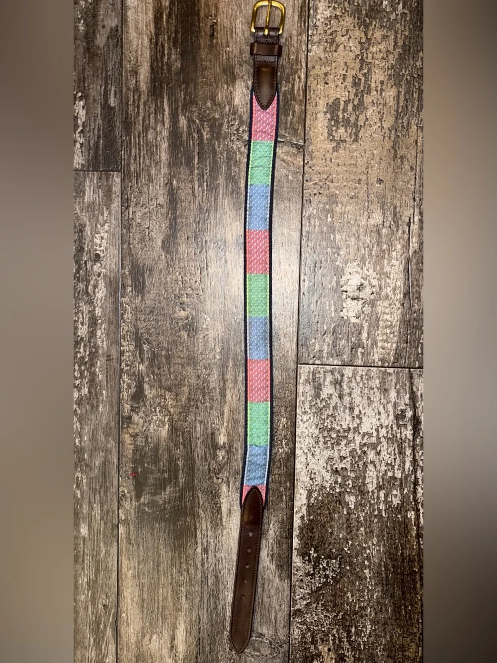 Vineyard Vines Belt with Leather Accents